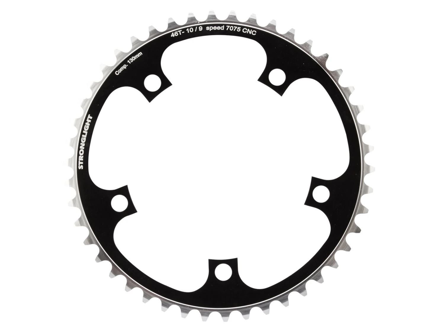 Stronglight Drev 46t Ø130 5H Alu Black / Silver 3 Stronglight Drev 46t Ø130 5H Alu Black / Silver