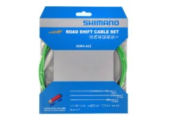 Shimano Dura Ace Växelkabelset - Road Polymer - Fram-och Bakväxel Kabel Komplett - Grön